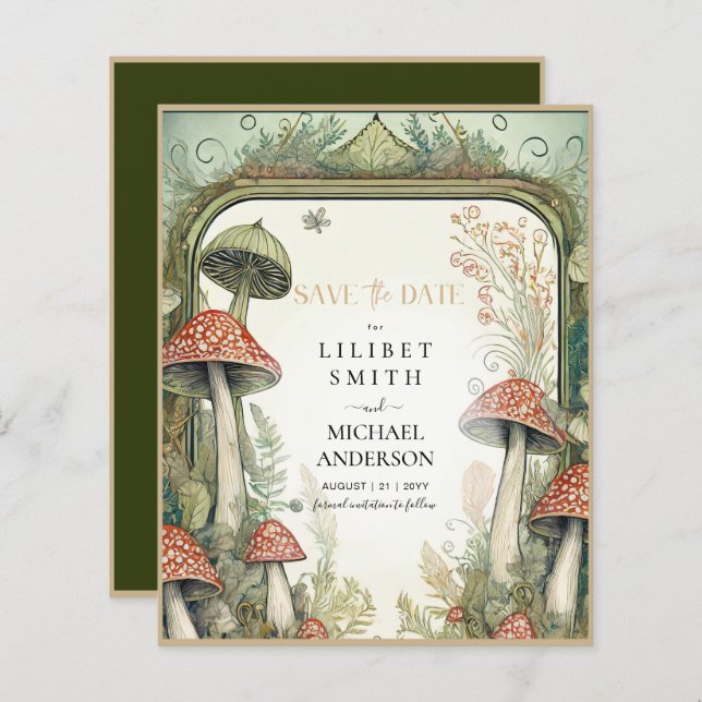 Fairycore Salve a Data Floresta Dourada Verde (Frente/Verso)