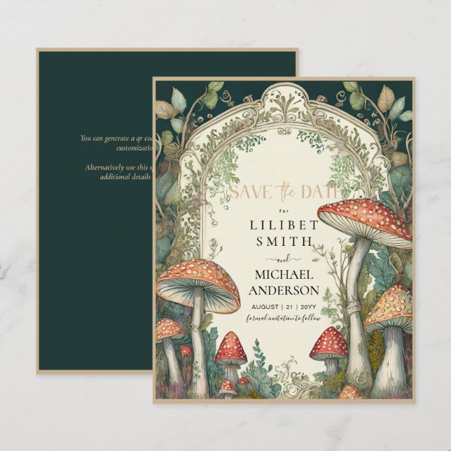 Fairycore Salve a Data Floresta Dourada Verde (Frente/Verso)