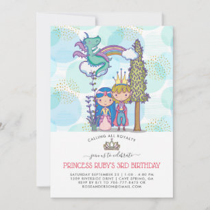 Fairytale Convite de festas   Príncipe e Princesa