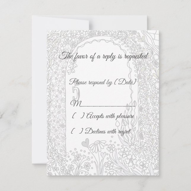 Fairytale Floral Garden Arch Wedding RSVP Card (Frente)