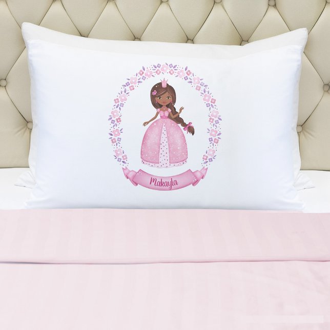 Fairytales, Princesa Rosa (A cute girls pink princess pillowcase. Personalize it with your girls name. So cute for her bed.)