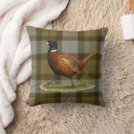 Faisão em Almofada de Xadrez / Tweed Decoração de