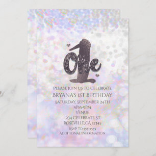 Faísca iridescente convites de um primeiro