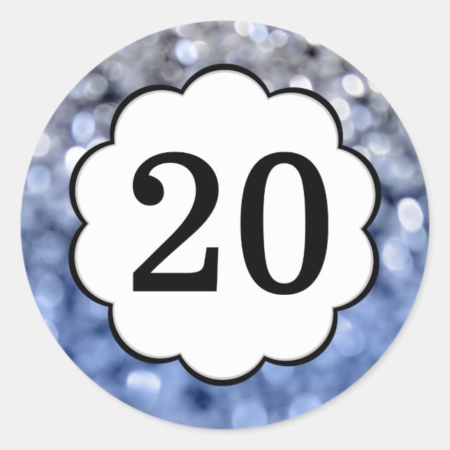 Faíscas - Número 20 do adesivo redondo (Frente)
