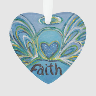 Faith Angel Word Art Ornamento de Férias