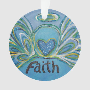Faith Angel Word Art Ornamento de Férias
