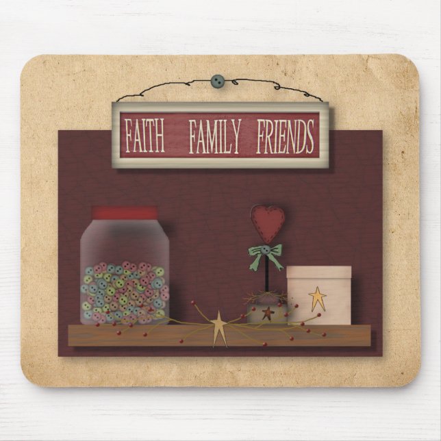 Faith Family Friends Mousepad (Frente)