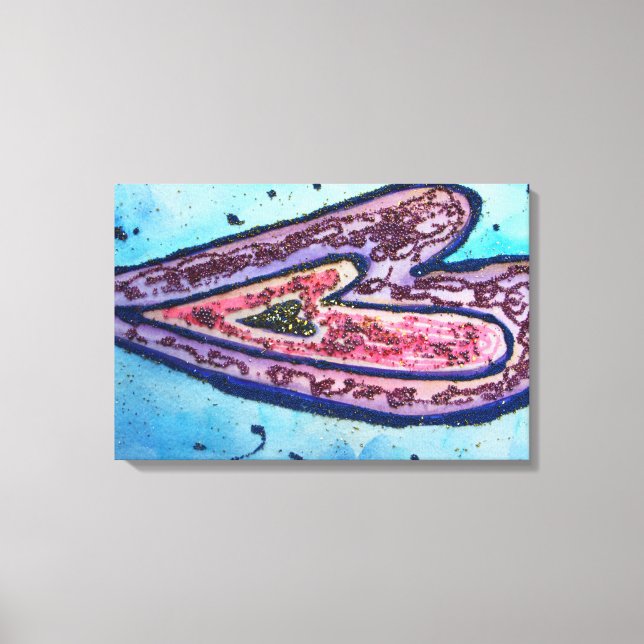 Faith Glitter Hearts Pintando Canvas de Arte (Frente)