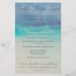 Faith Hope Love Watercolor Bíblia Verse Wedes
