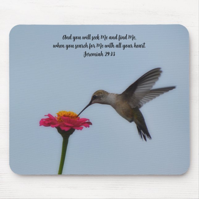 Faith Hummingbird Bible Verse Jeremiah Mouse Pad (Frente)