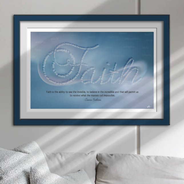 Faith Poster (Embrace the essence of faith with this captivating typography image featuring the word 'FAITH')