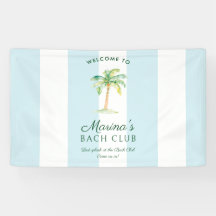 Faixa de Boas-Vindas do Clube Blue Cabana Stripes 