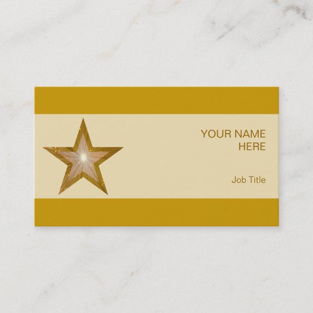 faixa de cartão de visita com estrela Dourada (Frente)