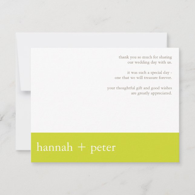 Faixa de Chartreuse:Cartão de Agradecimento (Frente)