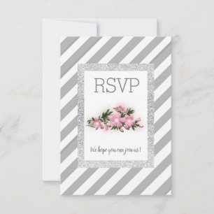 faixa de cinza com placa rsvp de faixa cintilante 