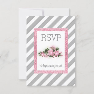 faixa de cinza com placa rsvp de faixa cintilante 
