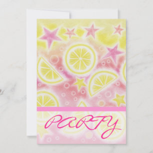 Faixa de convite 'PARTIDO' de limonada rosa