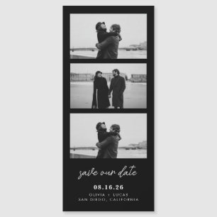 Faixa de Foto Preta Magnética Save The Date Casame