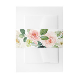 Faixa Decorativa Para Convite Arranjo Floral Aquarela Rosa Bege