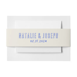 Faixa Decorativa Para Convite Arroz Azul Escrito À Mão Retro Casamento Quirky