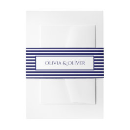 Faixa Decorativa Para Convite Azul Marinho e Listras Brancas - Faixa para a Barr