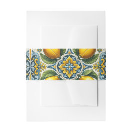 Faixa Decorativa Para Convite Azulejo De Casamento Amarelo Azul Capri Limão Medi