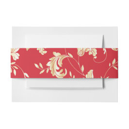 Faixa Decorativa Para Convite Banda de Cintura Vermelha e Dourada