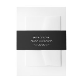 Faixa Decorativa Para Convite Black & White Elegant Wedding Return address