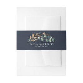 Faixa Decorativa Para Convite Casamento Azul-Crenado e Marinho Dourado