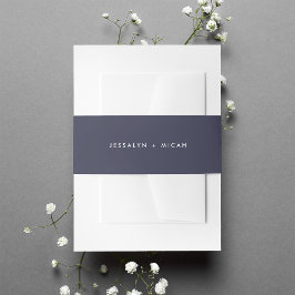 Faixa Decorativa Para Convite Casamento Azul da Meia-Noite Moderna