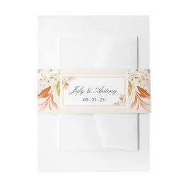 Faixa Decorativa Para Convite Casamento Boho Tendência Pêssego e Laranja