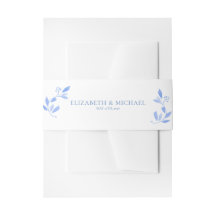 Casamento Botânico Floral Azul Elegante Francês