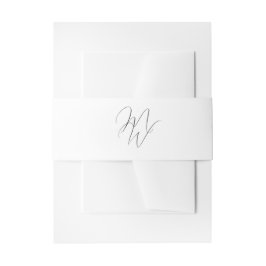 Faixa Decorativa Para Convite Casamento Branco das Iniciais do Monograma Moderno