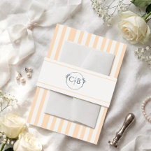 Casamento com Listras de Pêssego e Creme e Monogra