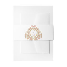 Faixa Decorativa Para Convite Casamento com Monograma de Rosa Rococó Francês