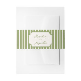 Faixa Decorativa Para Convite Casamento de listras vintage em verde sálvia