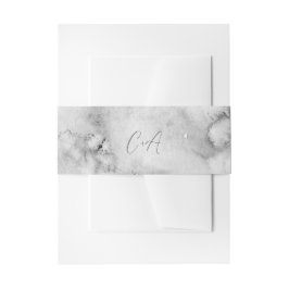 Faixa Decorativa Para Convite Casamento de Mármore Preto com Monograma de Script