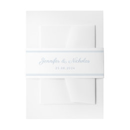 Faixa Decorativa Para Convite Casamento de Script Azul em Pó Elegante
