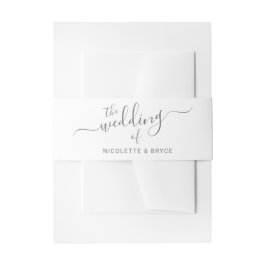 Faixa Decorativa Para Convite Casamento de Script Manuscrito e Cinza Elegante