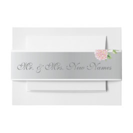 Faixa Decorativa Para Convite Casamento de Stripes Prateadas Elegantes e Hydrang