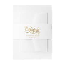 Casamento Dourado de Caligrafia Elegante White e F