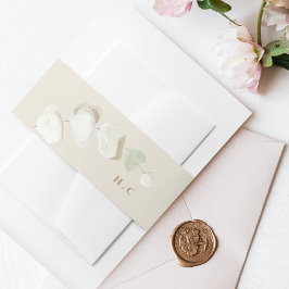 Faixa Decorativa Para Convite Casamento Floral da Selva Tropical de Cream Grass