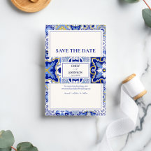 Casamento Mexicano Espanhol Moderno Blue Talavera