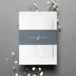 Faixa Decorativa Para Convite Casamento Personalizado de Ampersand Azul
