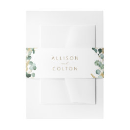 Faixa Decorativa Para Convite Casamento russo de ouro eucalipto verde boho
