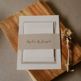 Faixa Decorativa Para Convite Casamento Russo Minimalista | bege neutro escuro