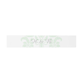 Faixa Decorativa Para Convite Casamento tema damasco Verde Sutil Belly Bandas