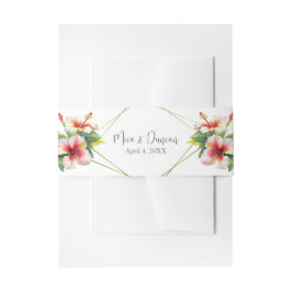 Faixa Decorativa Para Convite Casamento Tropical de Hibiscus
