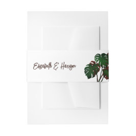 Faixa Decorativa Para Convite Casamento Tropical de Monstera Beach