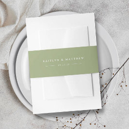 Faixa Decorativa Para Convite Casamento Verde Sage Moderno Simples